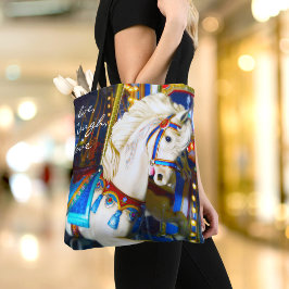 Bolso De Tela Cita de amor de carrusel blanco