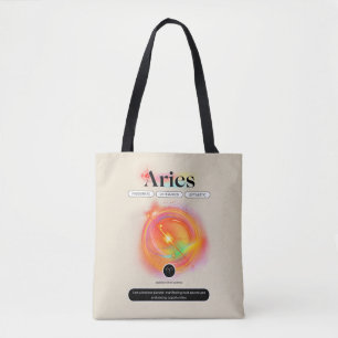 Bolso De Tela Cita de ARIES de Rótulo Zodiaco moderno   Fuego de