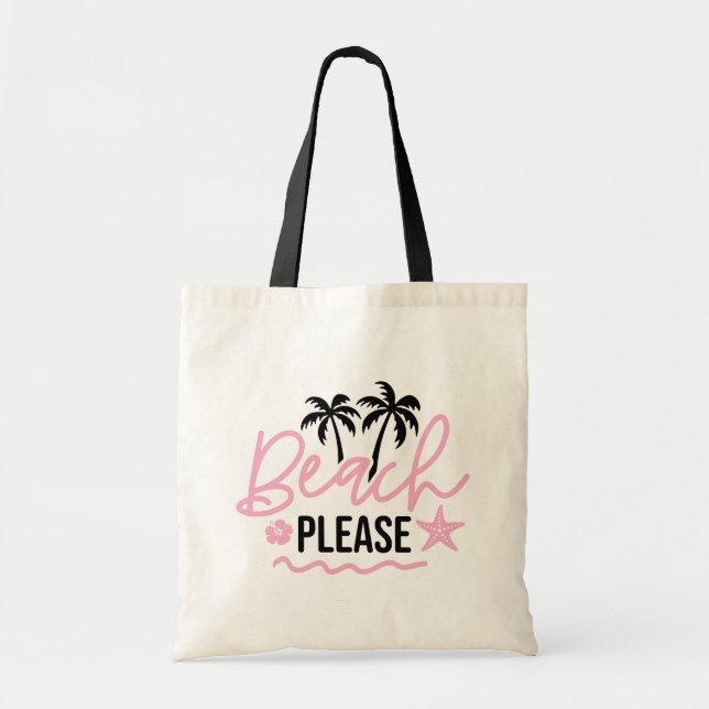 Bolso De Tela Cita de Beach Please (Frente)