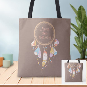 Bolso De Tela Cita de Boho Brown, un Dreamcatcher tribal