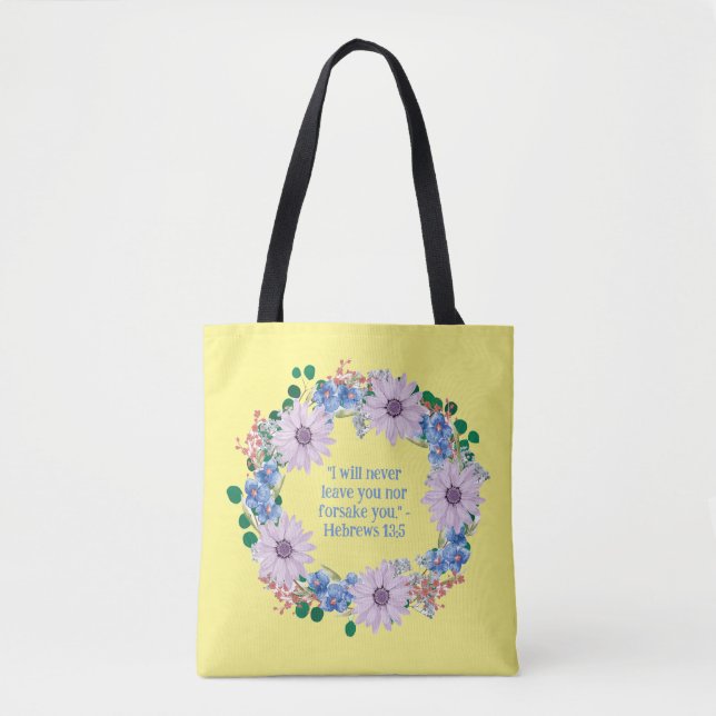 Bolso De Tela Cita de Boho Morple Daisy Floral Wreath Free Spiri (Anverso)