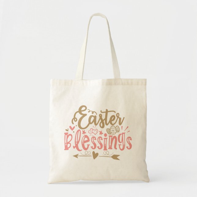 Bolso De Tela Cita de Bonito de Bendición de Pascua (Frente)