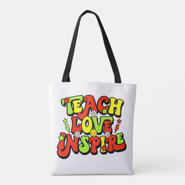 Bolso De Tela Cita de enseñanza inspiradora (Reverso)