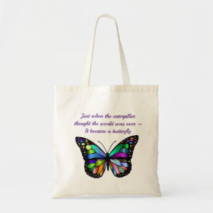 Bolso De Tela Cita de estímulo Inspirador de mariposa