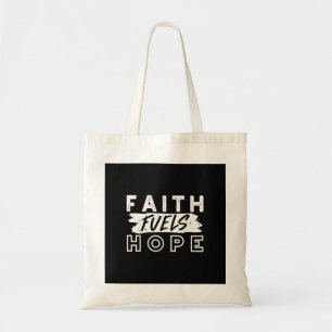Bolso De Tela Cita de Fe Inspiradora – La Fe Alimenta la Esperan
