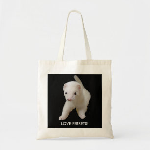 Bolso De Tela Cita de ferret de bebé blanco amor Ferrets