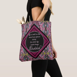 Bolso De Tela Cita de flores de Budda para las ramas de Redbud