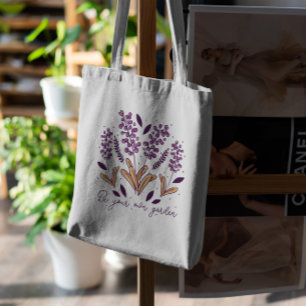 Bolso De Tela Cita de flores de lavanda