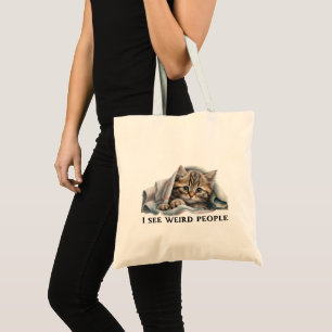 Bolso De Tela Cita de gatos y personas raras