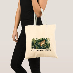Bolso De Tela Cita de gatos y personas raras