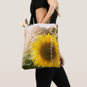 Bolso De Tela Cita de girasol "las flores son felicidad"