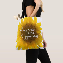 Bolso De Tela Cita de girasol "las flores son felicidad"
