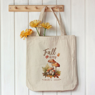 Bolso De Tela Cita de hongos de otoño