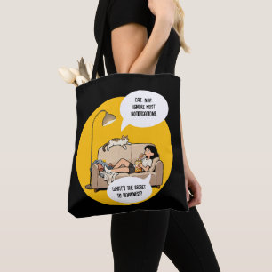Bolso De Tela Cita de humor de gato divertido introvertido
