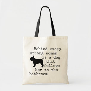 Bolso De Tela Cita de humor para perros - Bulldog francés