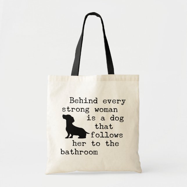 Bolso De Tela Cita de humor para perros - Dachshund (Frente)