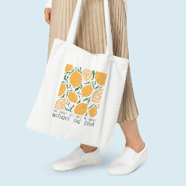 Bolso De Tela Cita de inspiración de limón amarillo retro