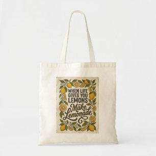 Bolso De Tela Cita de Inspiración Limón Amarillo Retro