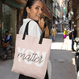 Bolso De Tela Cita de inspiración para el Pastel rosa moderno
