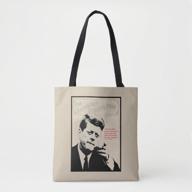 Bolso De Tela Cita de John F. Kennedy (Anverso)