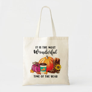 Bolso De Tela Cita De La Calabaza Del Año Otoño