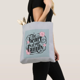 Bolso De Tela Cita de la familia Pastel Gray Heartfelt