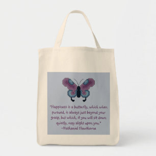 Bolso De Tela Cita de la felicidad de la mariposa de Nathaniel