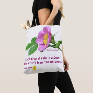 Bolso De Tela Cita de la lluvia de flores silvestres