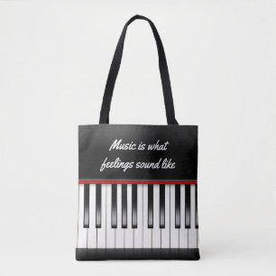Bolso De Tela cita de la música con el teclado de piano