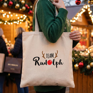 Bolso De Tela Cita de Navidad del Equipo Rudolph