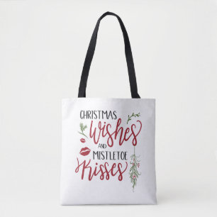 Bolso De Tela Cita de navidades y misletoe besos