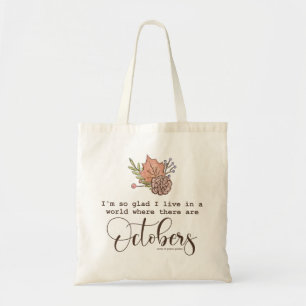 Bolso De Tela Cita de otoño "Me alegra vivir en un mundo"
