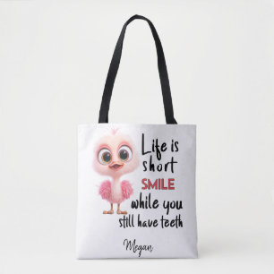 Bolso De Tela Cita de pájaro divertida Humor Motivación personal