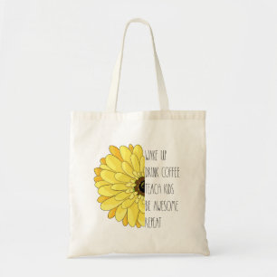 Bolso De Tela Cita de profesor de girasol