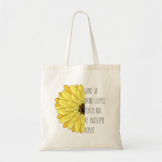 Bolso De Tela Cita de profesor de girasol