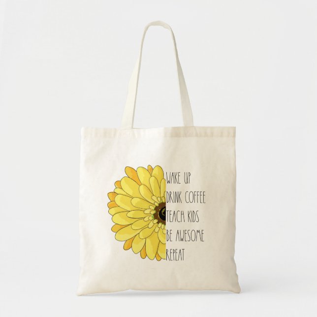 Bolso De Tela Cita de profesor de girasol (Frente)
