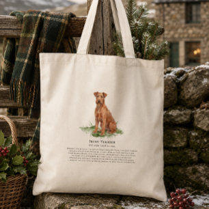 Bolso De Tela Cita de raza de perro Terrier Irlandés acuarela