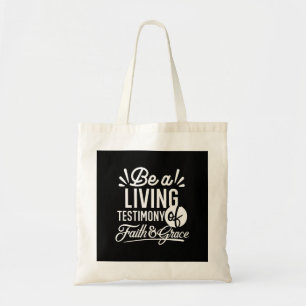 Bolso De Tela Cita de testimonio de vida espiritual fe y gracia