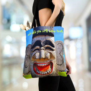 Bolso De Tela Cita de Totum de Madera Sonríe Mientras Todavía Ti