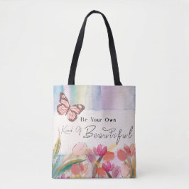 Bolso De Tela Cita de tulipanes calientes y mariposa,Monograma P