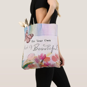 Bolso De Tela Cita de tulipanes calientes y mariposa,Monograma P