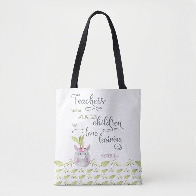 Bolso De Tela Cita de unicornio artesanal (Anverso)