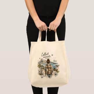 Bolso De Tela Cita de viaje: Colecciona Momentos No Cosas