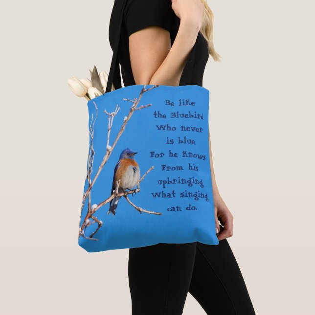 Bolso De Tela Cita de Western Bluebird (Detalle)