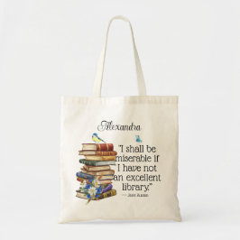 Bolso De Tela Cita del amante del libro literario Jane Austen