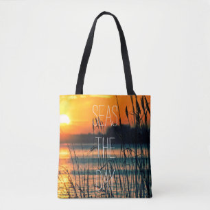 Bolso De Tela Cita del día de Sunrise Seas