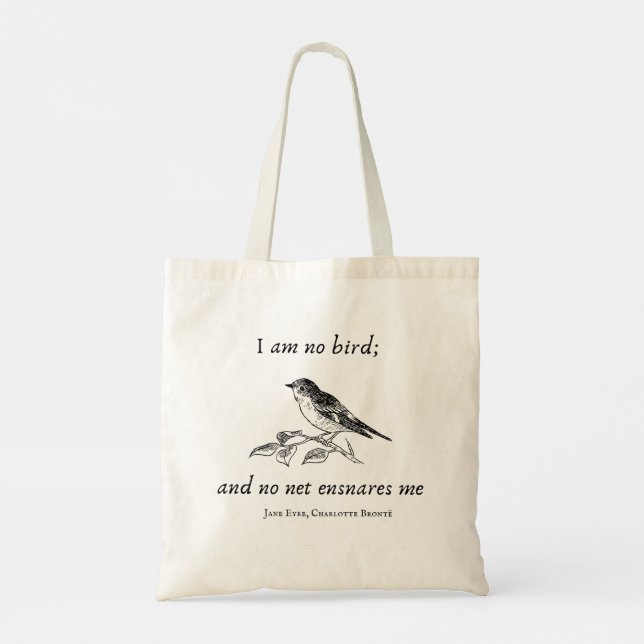 Bolso De Tela Cita del libro Jane Eyre Charlotte Bronte (Reverso)