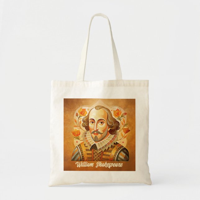 Bolso De Tela cita del retrato de William Shakespeare (Frente)