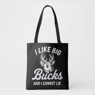 Bolso De Tela Cita Divertida de Caza "Me Gustan los Ciervos Gran
