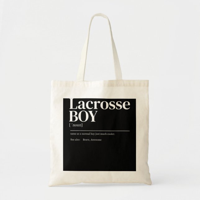 Bolso De Tela Cita divertida de Lacrosse definición de hombre jo (Frente)